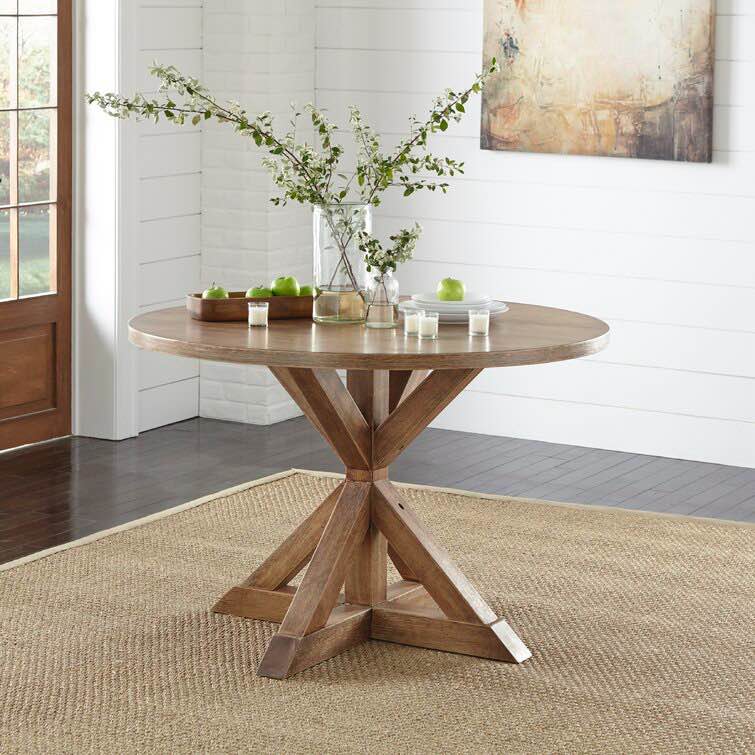 Arthav Round Solid Wood Base Dining Table (Box 2 of 2, top only)