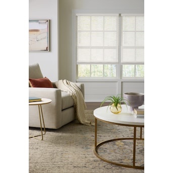 LEVOLOR Trim+Go 2-in Slat Width 23-in x 72-in Cordless White Faux Wood Room Darkening Horizontal Blinds