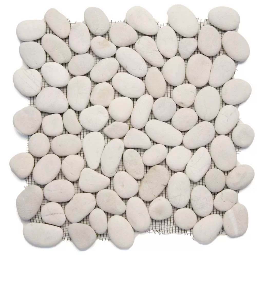 River Rock Pebbles 12" x 12" Natural Stone Mosaic Wall & Floor Tile