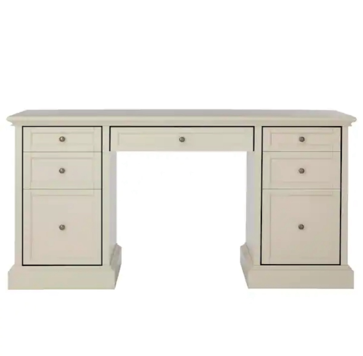 Royce 61 in. Rectangular Polar Off-White Executive Desk (Box 3 of 3 ONLY)