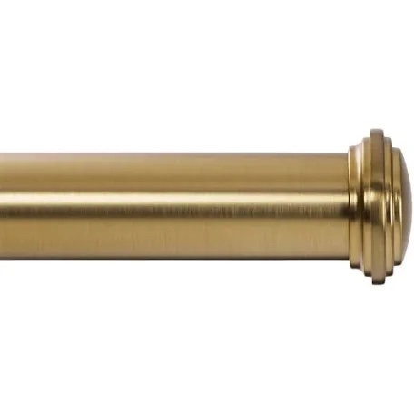 Ivilon Window Curtain Rod Decorative End Cap Design, 1 Inch Rod, 48 to 86 Inch. Warm Gold