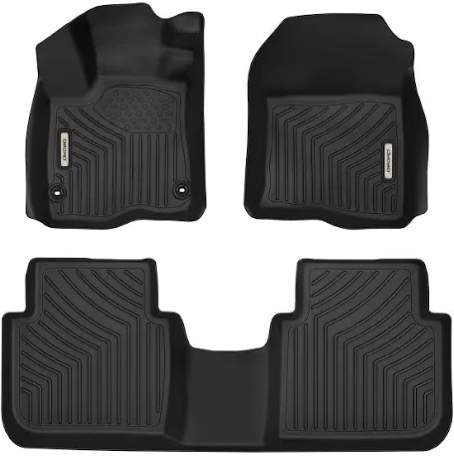 OEDRO Floor Mats Fits for Honda CR-V 2023-2024 (Include Hybrid), Custom Fit TPE All-Weather Floor Liners, Includes 1st and 2nd Row Full Set Liners, Black