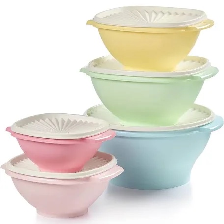 Tupperware Heritage Collection 10 Piece Food Storage Container Set in Vintage Colors - Dishwasher Safe & BPA Free - (5 Bowls + 5 Lids)