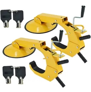 2 Pack Wheel Lock Clamp Boot Tire Claw Adjustable for RV Boat Trailer Truck Auto Car Heavy Duty Steel Anti-Theft Lock Towing Security Device