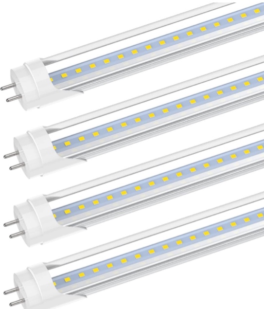 JESLED 2FT LED Tube Light, T8 T10 T12 Type B LED Light Bulb, 10W(24W Equiv.), 5000K Daylight, 1120LM, 24 Inch F20T12 Fluorescent Replacement, Remove Ballast, Double-Ended Power, Clear Cover (4 Pack)