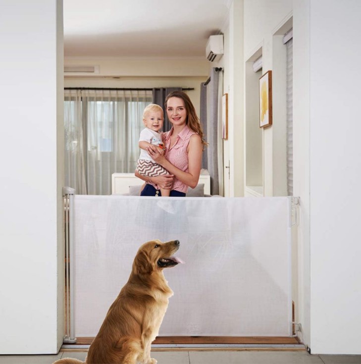 EasyBaby Extra Wide Retractable Baby Gate, 33" Tall, Extends up to 71