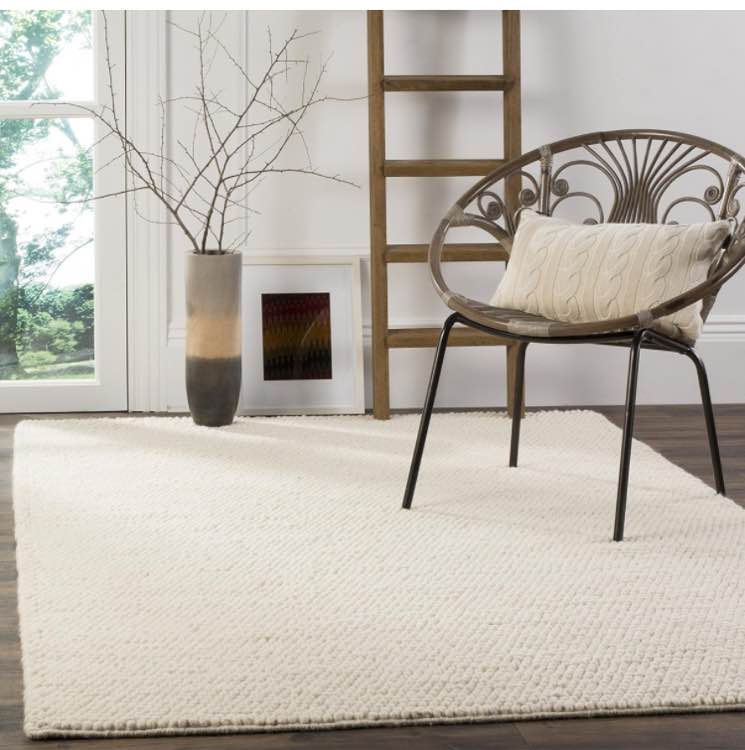SAFAVIEH Natura Collection Area Rug - 5' x 8', Ivory, Handmade Wool, Ideal for High Traffic Areas in Living Room, Bedroom (NAT620A)