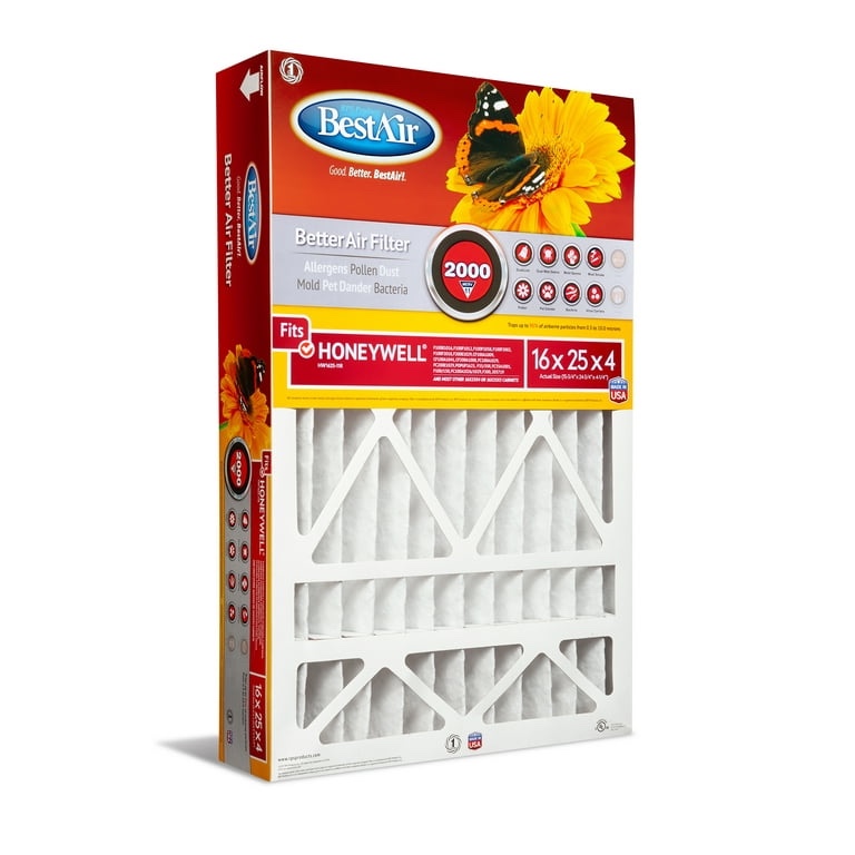 BestAir HW1625-11R Honeywell 16x25x4 Series 2000 MERV 11 Furnace Filter