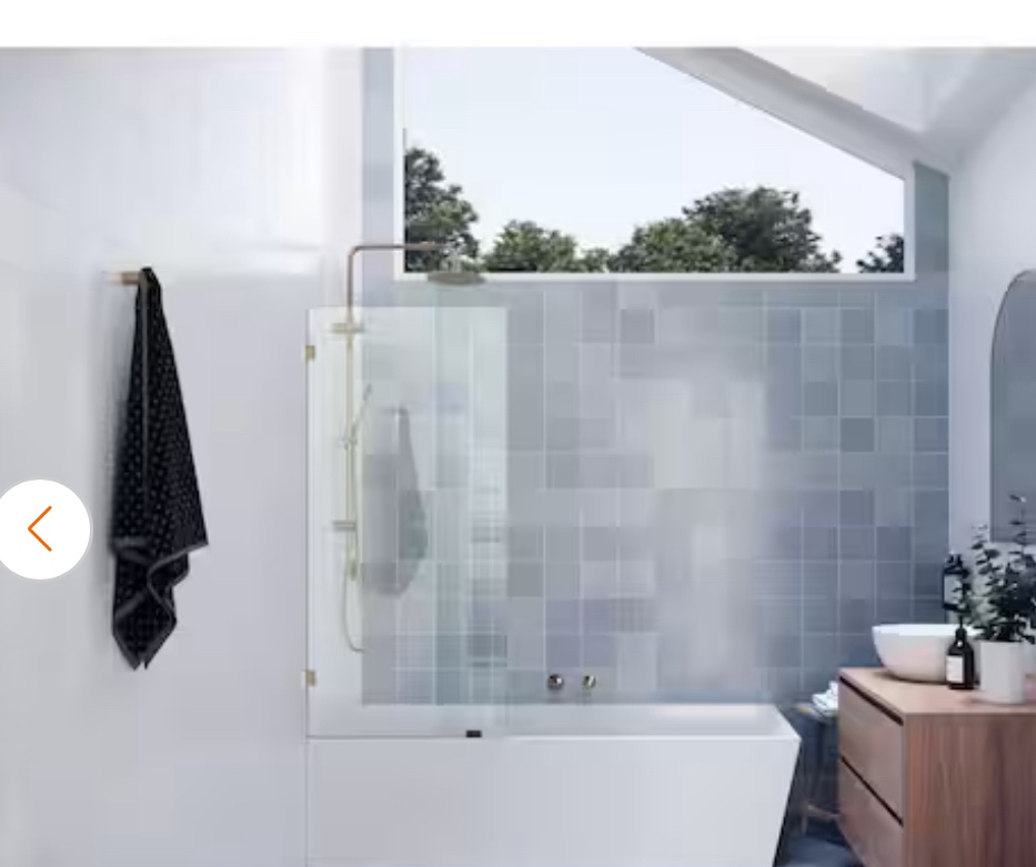 GLASSWAREHOUSE Frameless Shower Bath Fixed Panel 58"x31.5"x3/8"