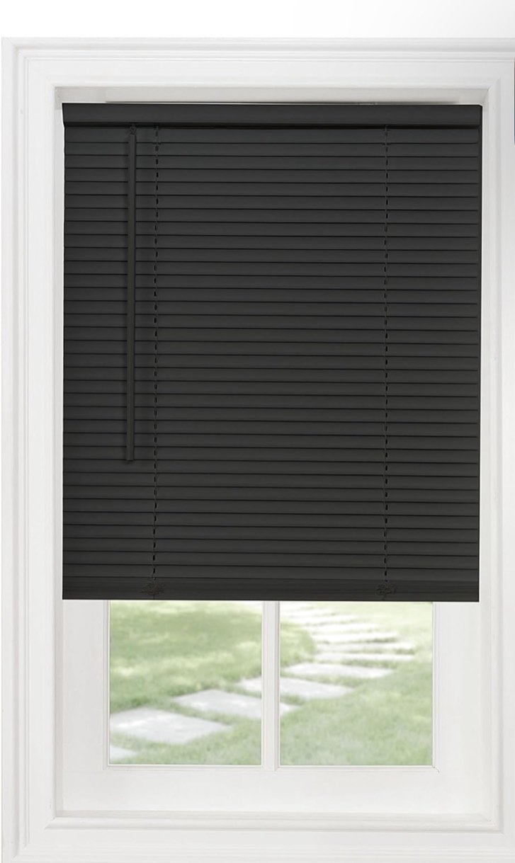 GH CORDLESS 1"Vinyl Mini Blind 23in x 64in Black 