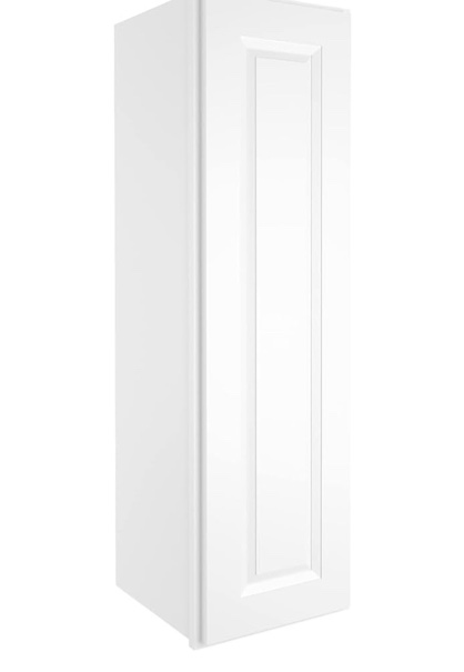 ROOMTEC Wooden Wall Cabinet, Single Door Medicine Cabinet with Adjustable Shelves and Soft-Close Door for Kitchen, Bathroom and Laundry Room. 12"D*12"W*42"H,traditional white