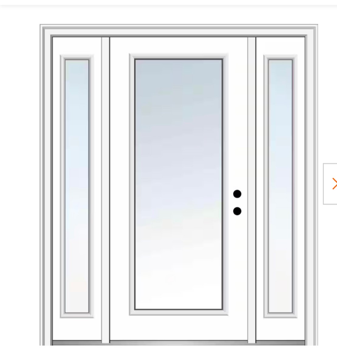 64.5 in. x 81.75 in. Classic Left-Hand Inswing Full Lite Clear Primed Fiberglass Smooth Prehung Front Door w/Sidelites