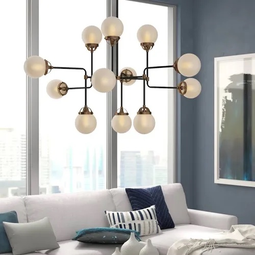 Newport 12 - Light Sputnik Modern Linear Chandelier