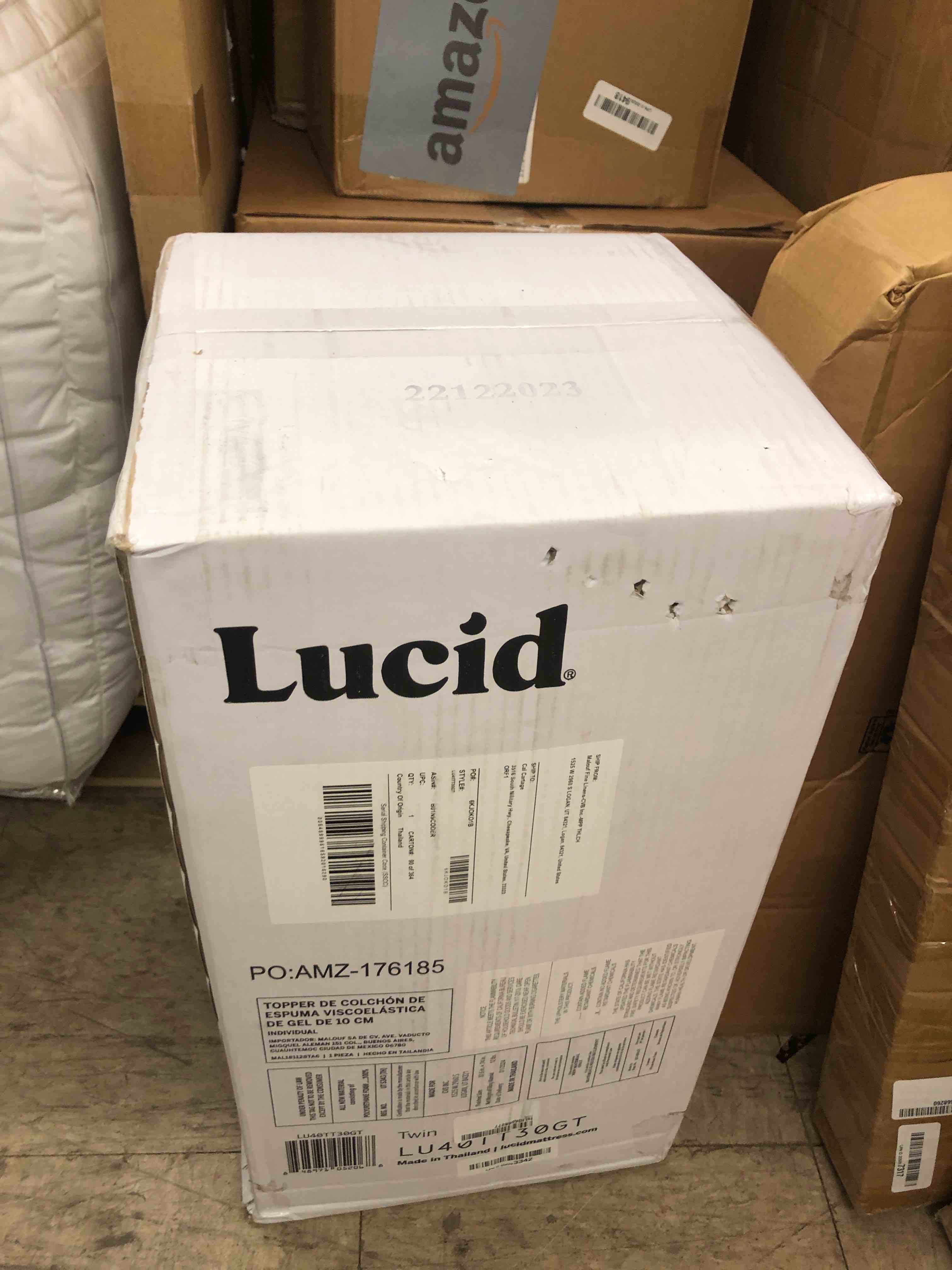 LUCID LU40TT30GT Gel Memory Foam Mattress Topper Twin 4 Inches