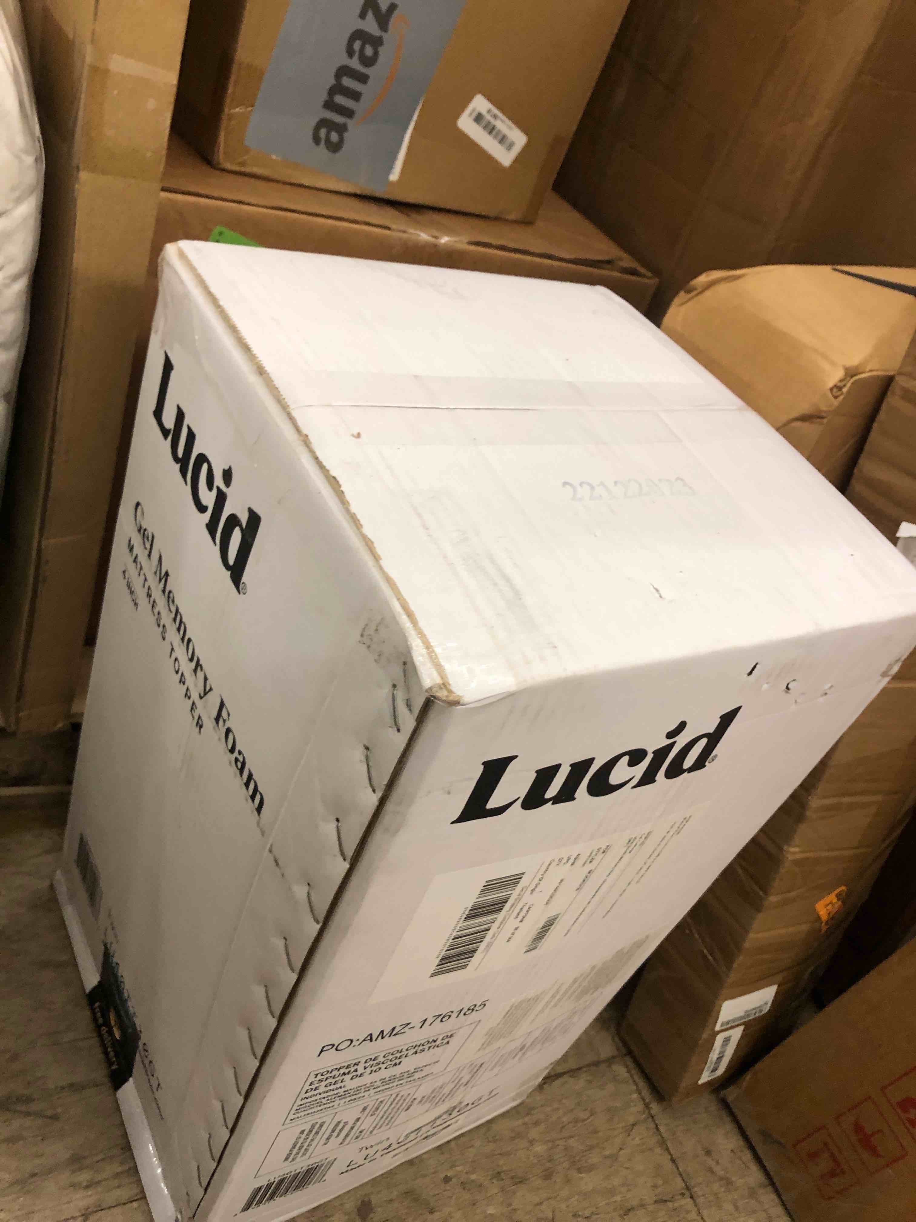 LUCID LU40TT30GT Gel Memory Foam Mattress Topper Twin 4 Inches