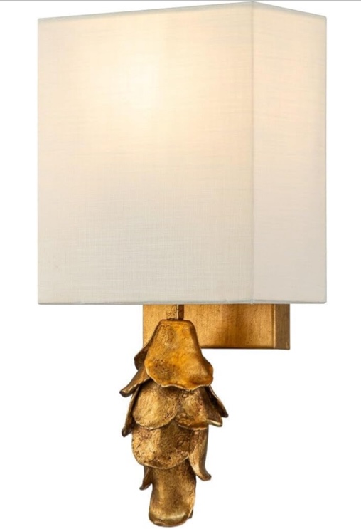 Sconce in Gold Leaf 7 X 4.5 14 Transitional Resin Dimmable