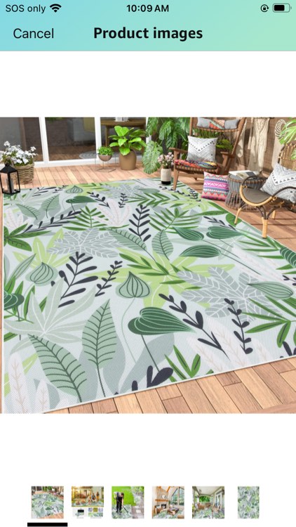 Lahome Leaf Indoor Outdoor Rugs, 6x9ft Non Slip Outdoor Patio Rug for Camping Picnic, Soft Outdoor Area Rug for Balcony Deck Backyard, Washable RV Outdoor Rugs for Living Room Bedroom,Green