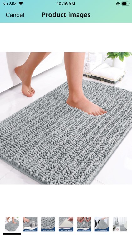 Arotive Luxury Chenille Bathroom Rug Mat, Extra Soft Thick Absorbent Shaggy Bath Rugs, Non-Slip Machine Wash Dry Plush Bath Mats for Bathroom, Shower, and Tub (24"x16", Light Grey)