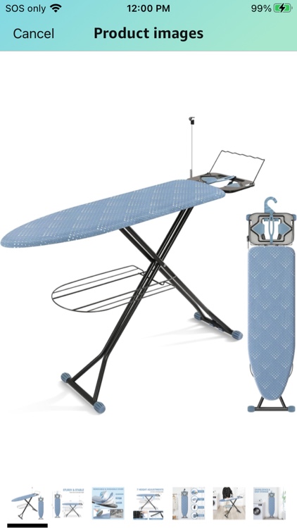 APEXCHASER Ironing Board, Compact Iron Board with Iron Rest and Hanger and Silicone Irons Harness, 7 Adjustable Heights & Extra Thick Cover, Folding Heavy Duty Ironing Board, Blue
