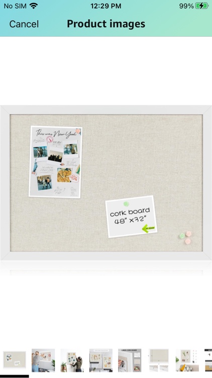 Board2by Farmhouse Linen Cork Bulletin Board 48 x 36, White Wood Framed 4 x 3 Corkboard, Office Board for Wall Decor, Large Pin Board Picture Board with 20 Pushpins for School, Home & Office