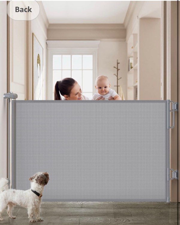 Regalo Fabric Retractable Baby Gate - Gray