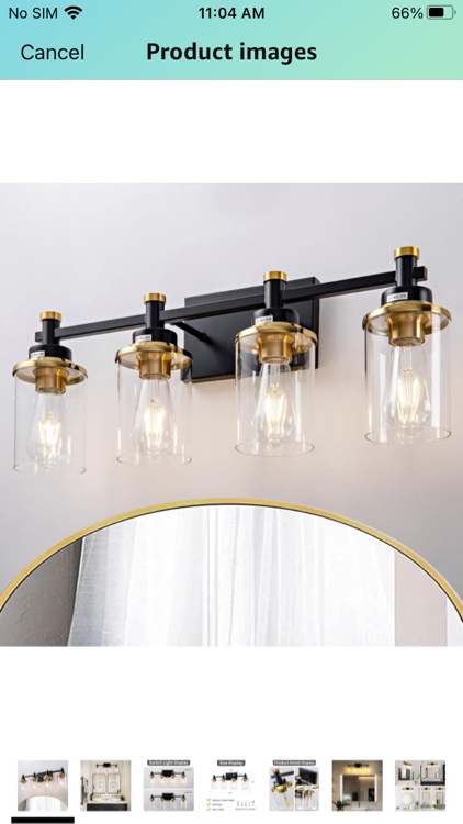4 Light Bathroom Vanity Light, Modern Black and Gold Vanity Lights for Bathroom Over Mirror, Vintage Sconce Wall Lighting with Clear Glass Shade, Brushed Gold Vanity Lights for Bathroom