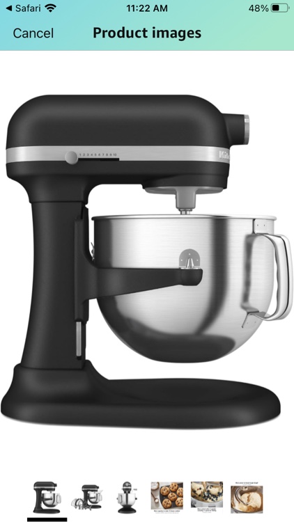 KitchenAid® 7 Quart Bowl-Lift Stand Mixer, Cast Iron Black