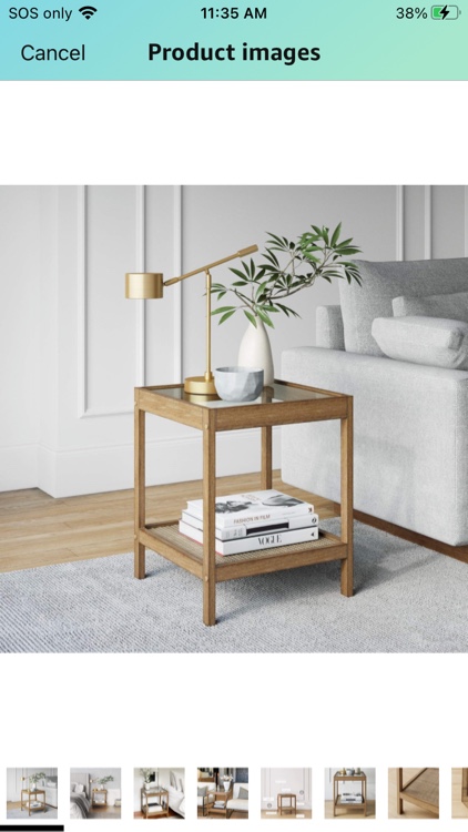 Nathan James 33301 Hayes Solid Wood Nightstand, Bedside, End or Side Table in Light Brown Wood Finish & Glass Top with Open Storage Shelf, 18 in x 18 in x 22 in