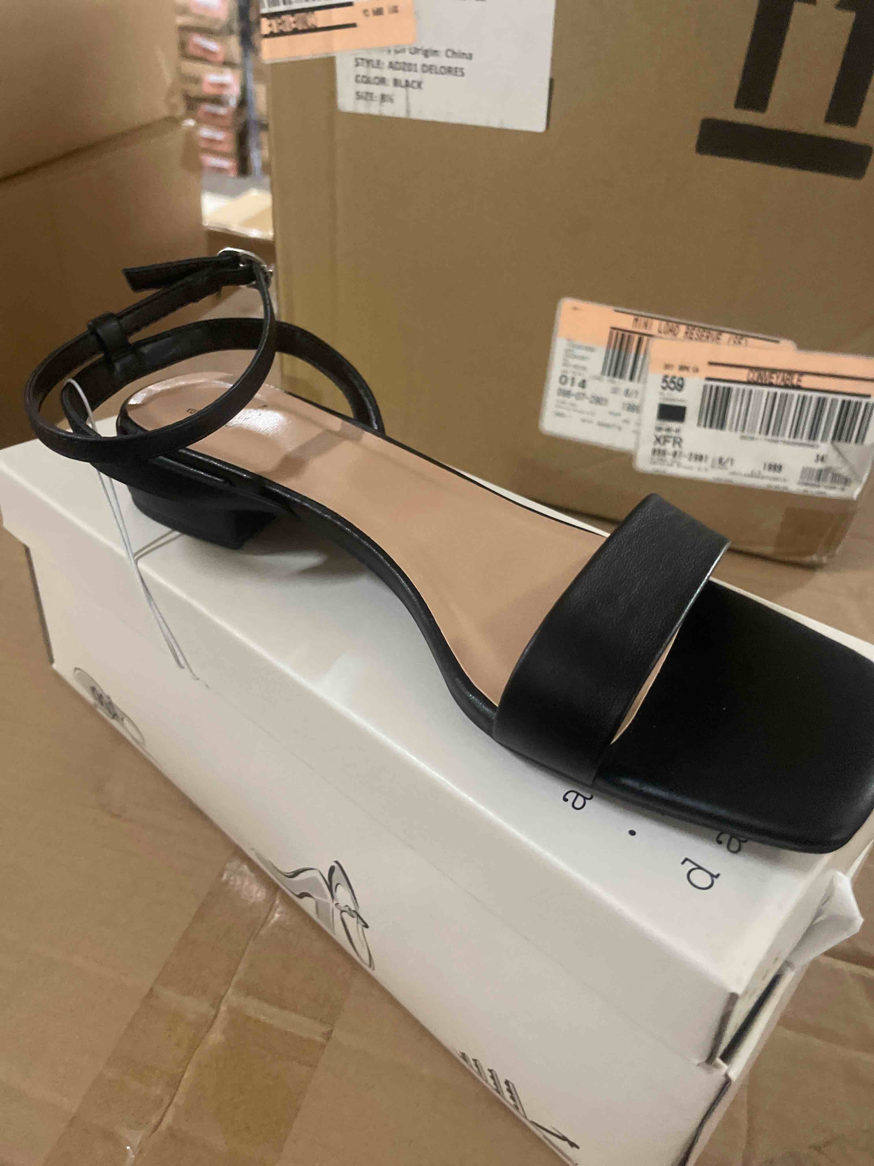 SIZE 8 1/2 Women's Delores Ankle Strap Sandals - A New Day Black 8.5