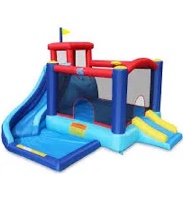 Action Air Bounce House - Inflatable Bouncing House with Blower for Indoor & Outdoor - Jump Bouncy Castle with Slide - Big Bouncy Area, Love for Kids