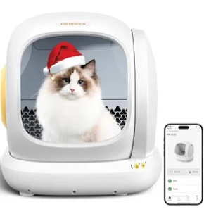 MeoWant Self-Cleaning Cat Litter Box, 75L Extra Large Open Automatic Cat Litter Box for Multi Cats, Integrated Safety Protection/APP Control/Odor Removal Smart Litter Box with Mat & Liner