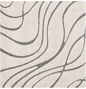 SAFAVIEH Florida Shag Collection Area Rug - 6' x 9', Cream & Grey, Non-Shedding & Easy Care, 1.2-inch Thick Ideal for High Traffic Areas in Living Room, Bedroom (SG471-1180)
