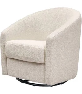 Babyletto Madison Swivel Glider in Polyester Ivory Boucle, Greenguard Gold and CertiPUR-US Certified