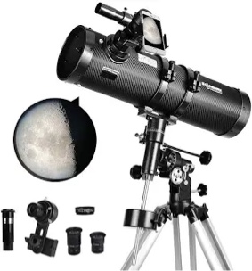 Telescope 130EQ Newtonian Reflector Telescopes for Adults, Professional Telescopes for Adults Astronomy, Comes with 1.5X Barlow Lens Smartphone Adapter & 13% T Moon Filter
