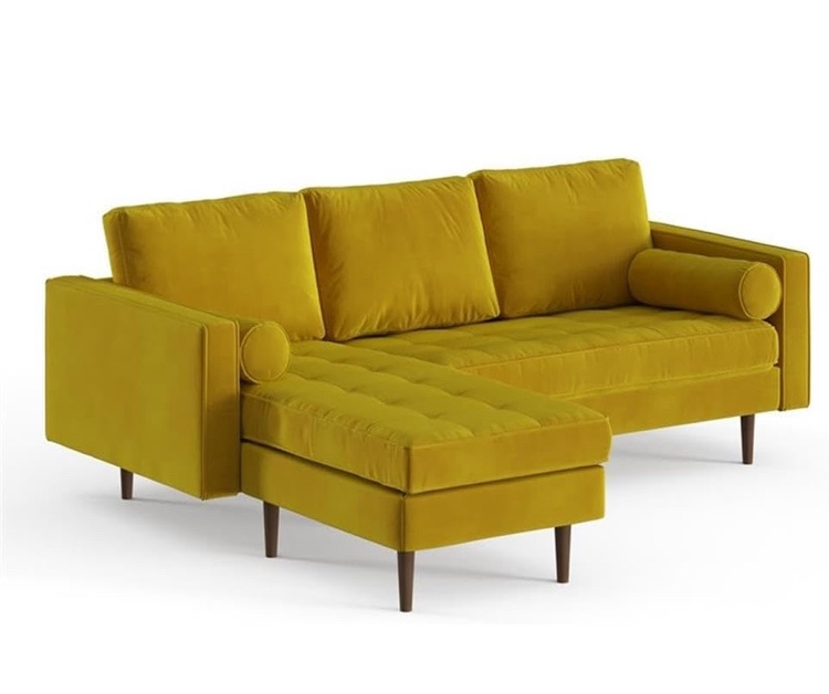 Pemberly Row Performance Velvet Reversible Sectional in Bronze
