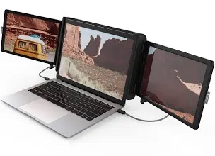 Xebec Tri-Screen 2 | 10.1in Portable Attachable Monitor for Laptop | Full HD Plug & Play, Compatible with Mac, PC, 1920x1200 Full HD Displays | The Original Tri Screen for Laptop with Instant Setup