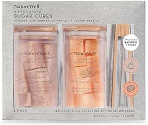 NatureWell Exfoliating Sugar Cubes, Grapefruit and Coffee, 20 Cubes (2 Pack)