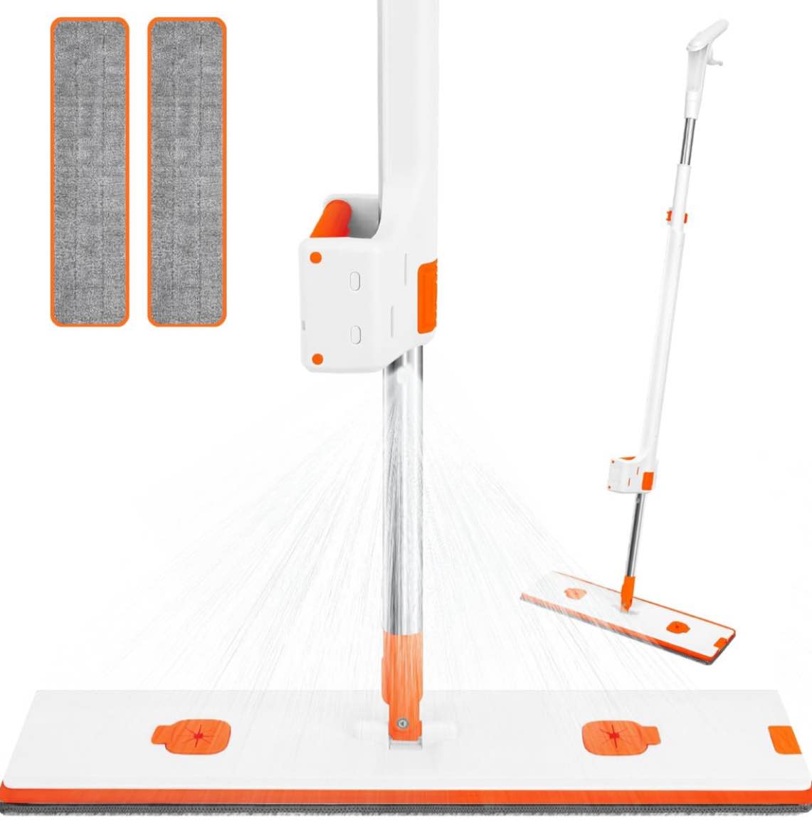 Spray Mops for Floor Cleaning - Dry Wet Spray Mop with Refillable Bottle and 2 Washable Microfiber Pads, Home or Commercial Use, Dry Wet Flat Mop for Hardwood Laminate Wood Ceramic