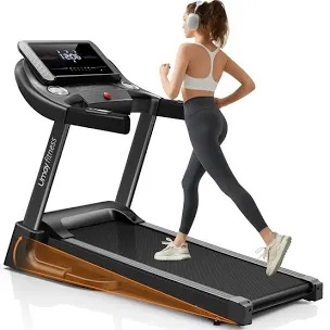UMAY Fitness Home Auto-Folding Incline Treadmill with Pulse Sensors, 3.0 HP Quiet Brushless, 8.7 MPH, 300 lbs Capacity