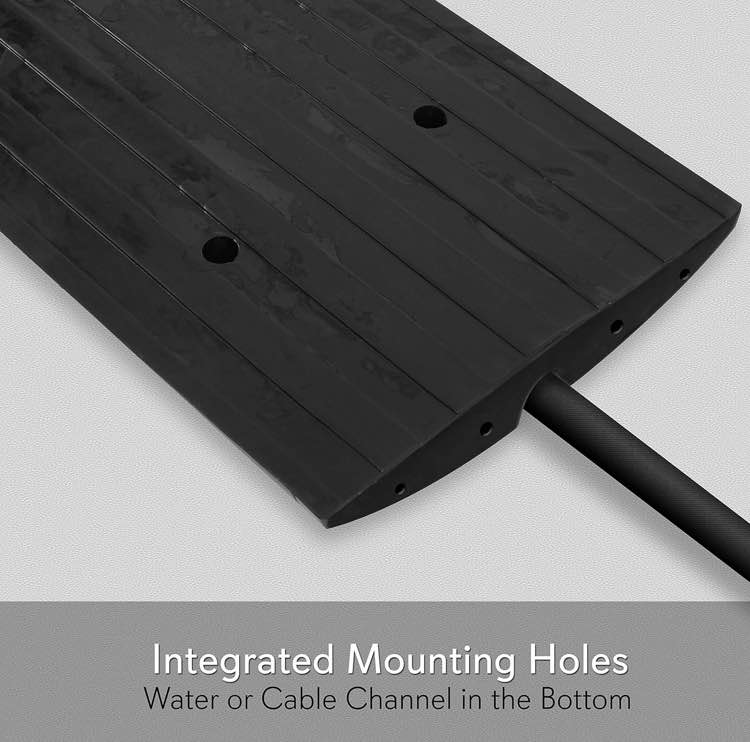 Pyle Car Driveway Curb Ramp - Heavy Duty Rubber Threshold Ramp - Also for Loading Dock, Garage, Sidewalk, Truck, Scooter, Bike, Motorcycle, Wheelchair Mobility & Other Vehicle - Pyle PCRBDR24