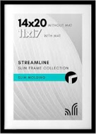 Americanflat 14x20 Picture Frame with Polished Plexiglass - Use as 11x17 Frame with Mat or 14x20 Frame Without Mat - Streamline Collection - Thin Photo Frame for Wall Display - Black