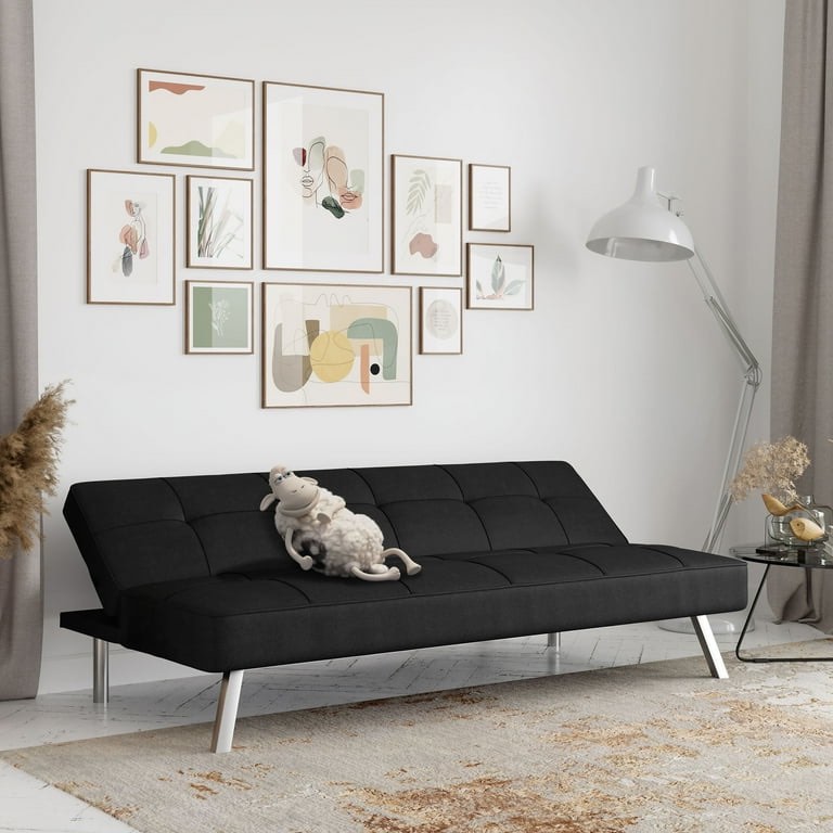 Serta Chelsea Modern Full Futon, Black Fabric