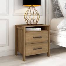 Allysyn 22.7" 2 Drawer Nightstand Knotty Oak