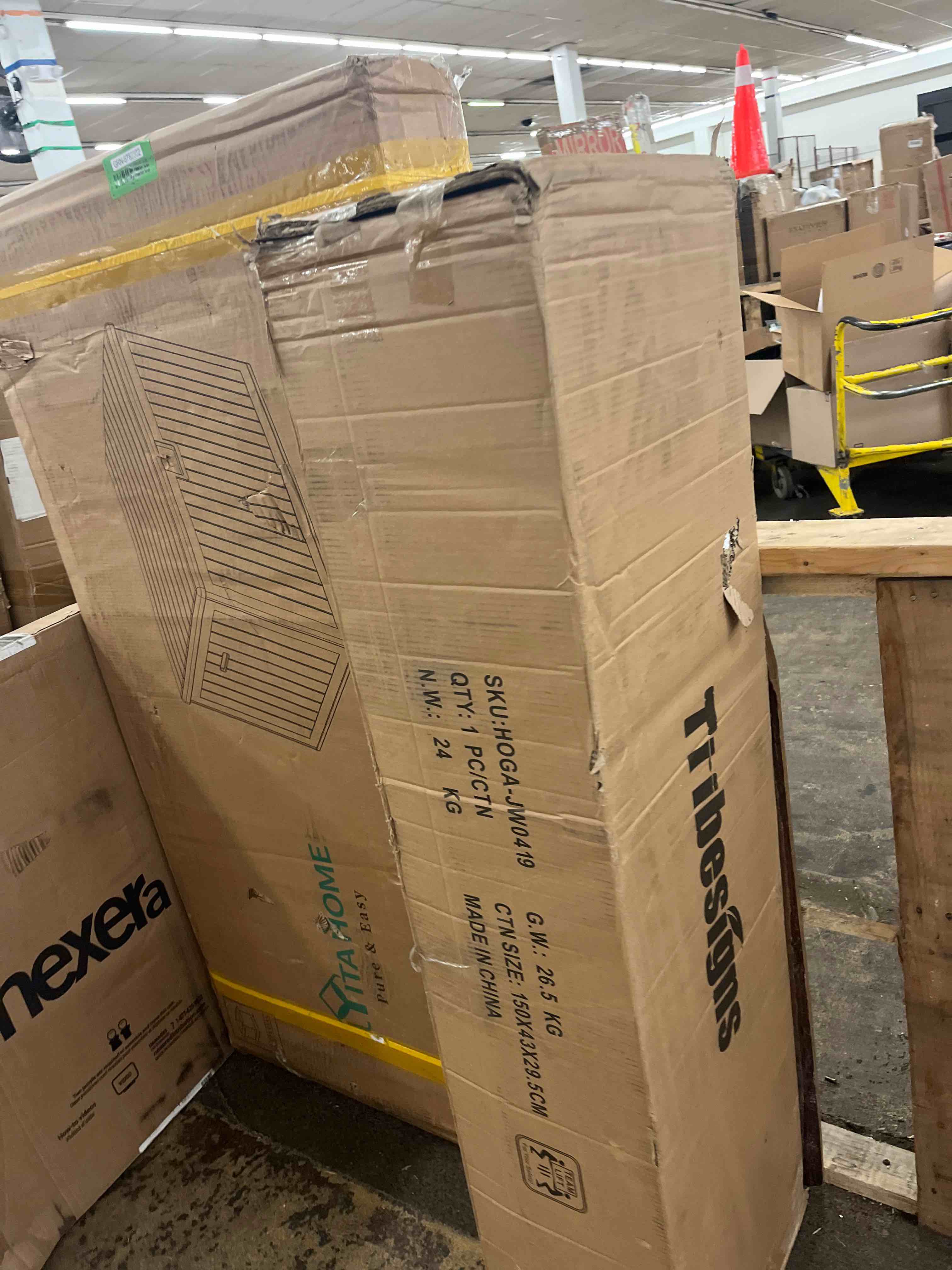 Tribesigns 55 inches Console Table with Geometric Base, Farmhouse