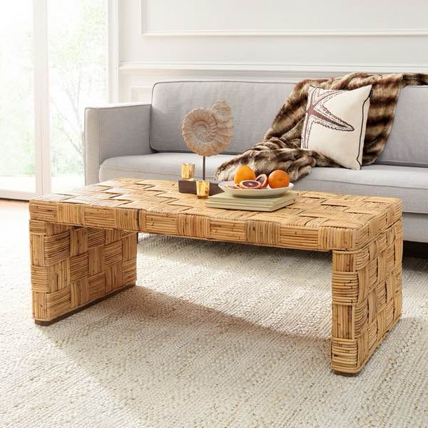 Safavieh WIK6503B 17.7 x 47.2 x 25.6 in. Adkin Coffee Table,Honey Natural