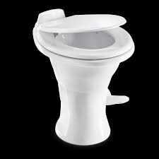 Dometic 310 Standard Toilet - White  Oblong Shape  Lightweight and Efficient with Pressure-Enhanced PowerFlush and Slow Close Seat Cover - Perfect for Modern RVs