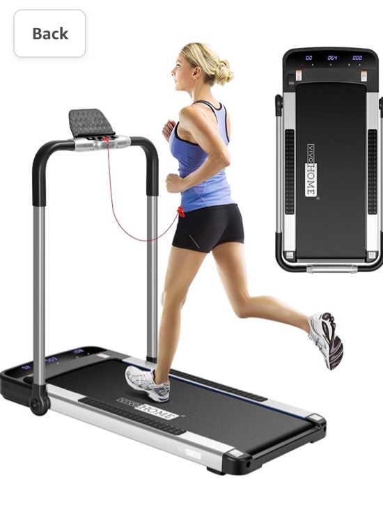 VIVOHOME 2 in 1 Under Desk Electric Folding Treadmill 2.25HP with APP, Watch Remote Control, LED Display and 12 Preset Programs Portable Workout Running Jogging Walking Machine for Home Office