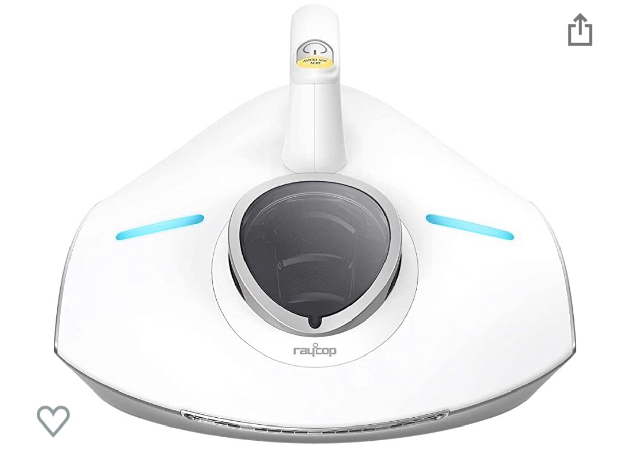 Raycop RS Pro | Handheld Allergen Vacuum Cleaner | Sanitizing UV Light | Steamless Heat Technology | Kills Bacteria and Viruses | White