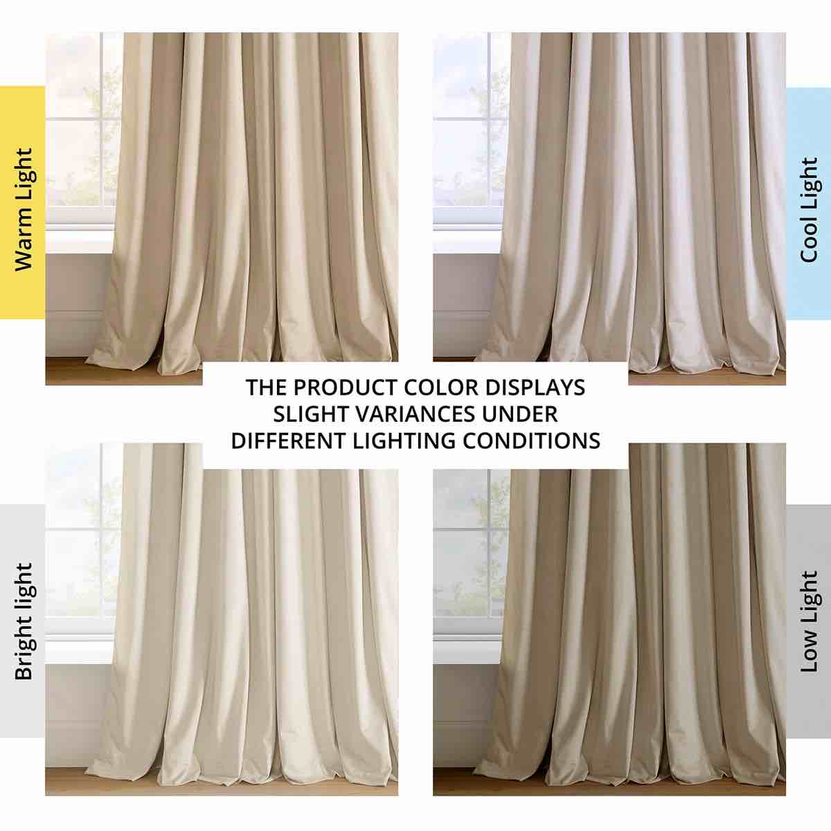 Condition photo showing New/Like New for (set of 4 curtain panels) olivia velvet blackout curtain (4 panel) 50 in. x 96 in.