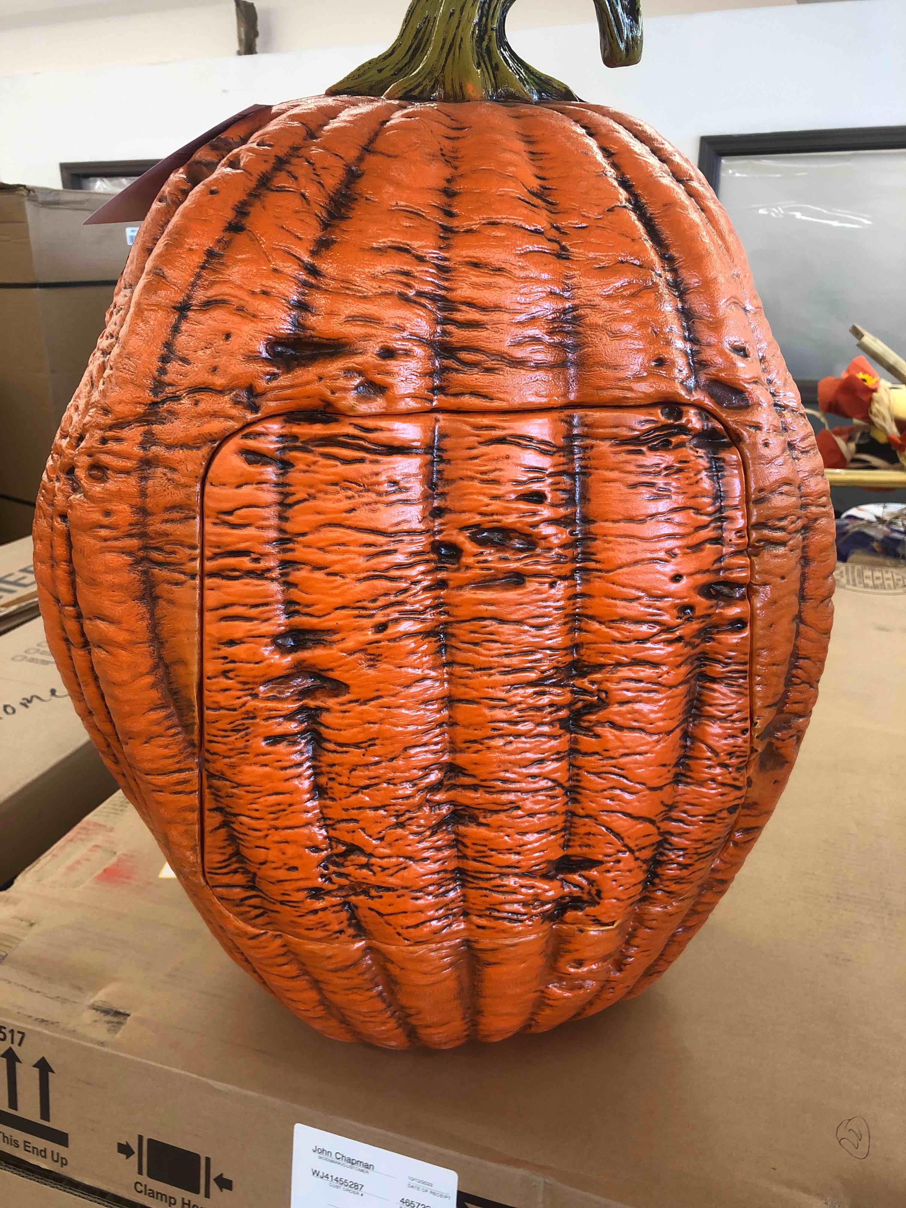 XL 21 in Grimacing LED Rotten Patch Pumpkin Jack O' Lantern Blow Mold